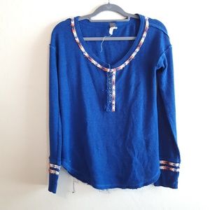 Free People  embroidered detail  top Medium